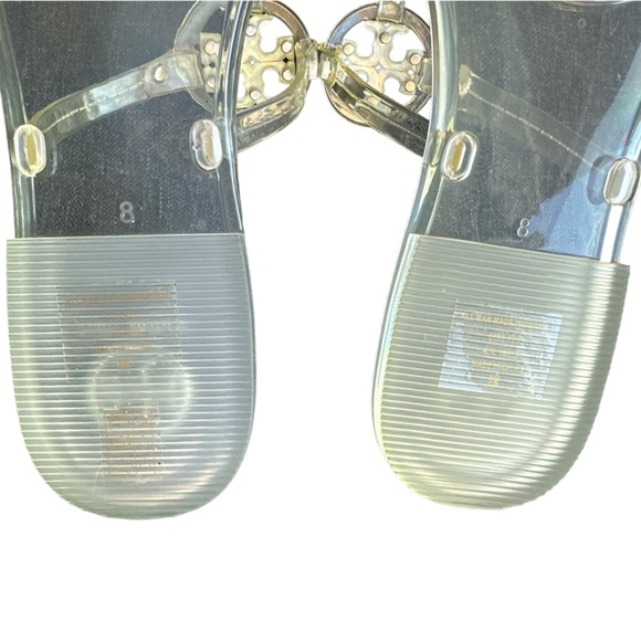 New TORY BURCH Mini Miller Clear Jelly Thong Logo Sandals, Size 8 M - Picture 8 of 8